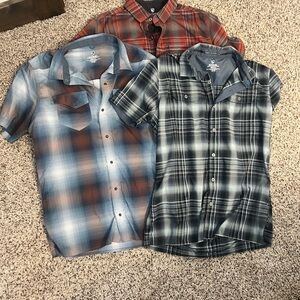 Kuhl Men's Casual Plaid Button Down Shirts - Blue, Black, Red
